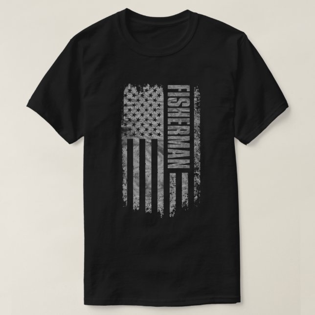 Camiseta Fisherman USA Flag Distressed design (Diseño del anverso)