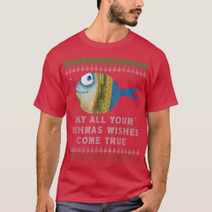 Camiseta Fishermans Fishmas Wishes Fishing Ugly Christmas