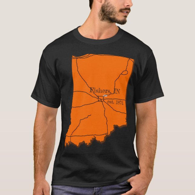 Camiseta Fishers, IN [Naranja] (Anverso)