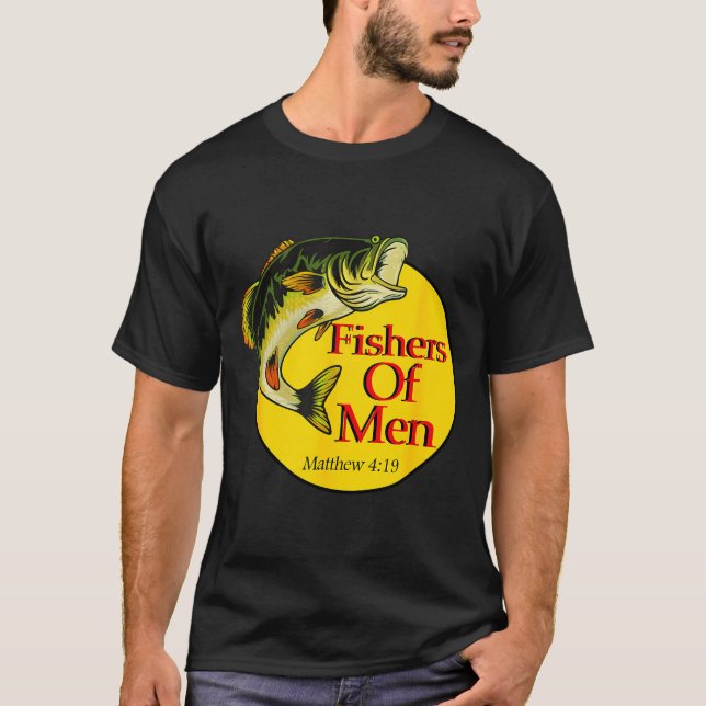 Camiseta Fishers Of Men Christian Matthew 4-19 Bible Fishin (Anverso)