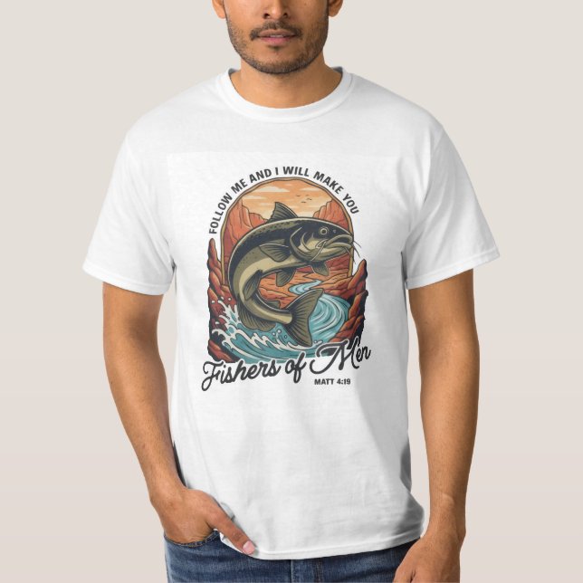 Camiseta Fishers of Men - Classic Fish Symbol T-Shirt (Anverso)