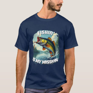 Camiseta Fishin' es mi misión 'Bass T-Shirt' para los hombr