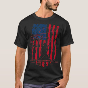 Camiseta Fishing 4th Of July American Flag Patriotic Fisher
