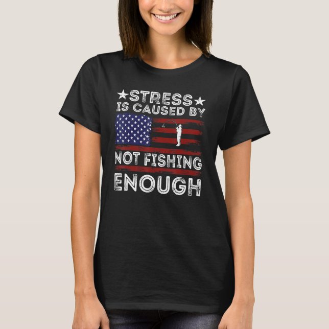 Camiseta Fishing 4th Of July Usa Flag Bass Fly Fishing (Anverso)