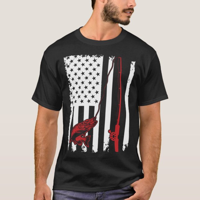 Camiseta Fishing  American Flag Bass Fishing (Anverso)