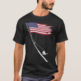 Camiseta Fishing American Flag Fishing Rod