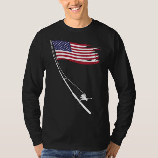 Camiseta Fishing American Flag Fishing Rod