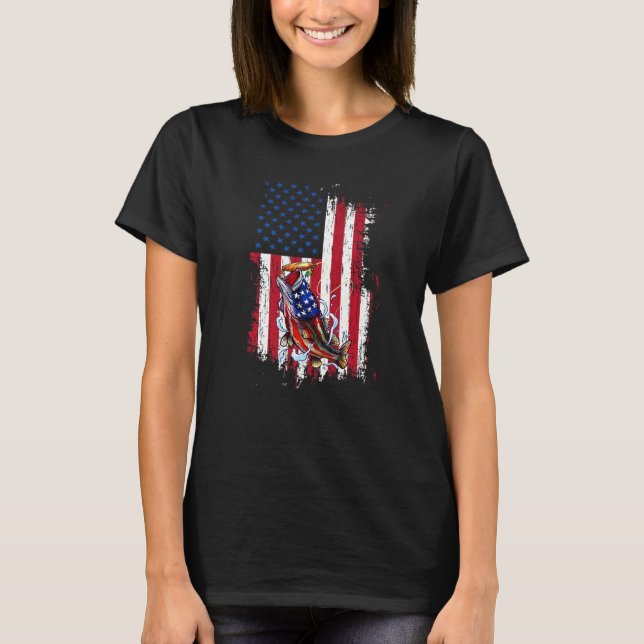 Camiseta Fishing American Flag Vintage Usa Fisherman     1 (Anverso)