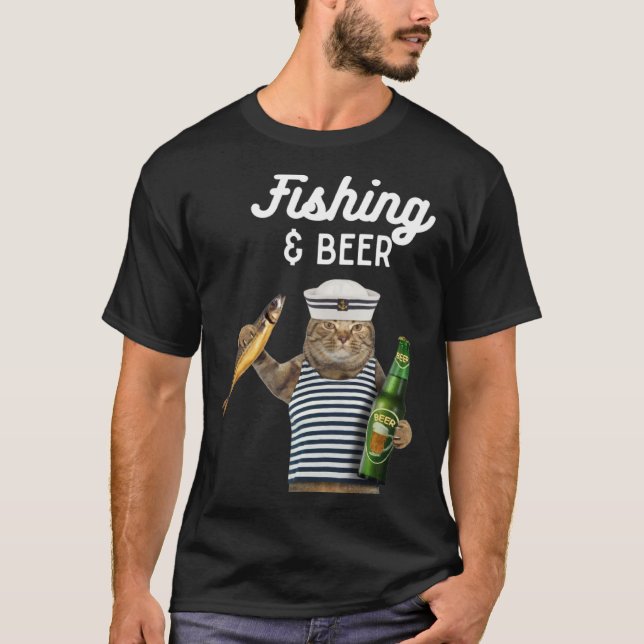 Camiseta Fishing & Beer  Cat (Anverso)