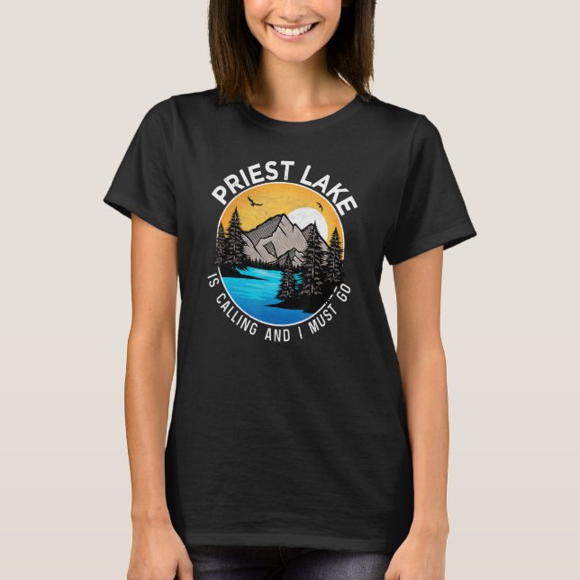 Camiseta Fishing Boating Camping   Lakeview Priest Lake (Anverso)