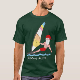 Camiseta Fishing Christmas in July santa hat Xmas, funny Su