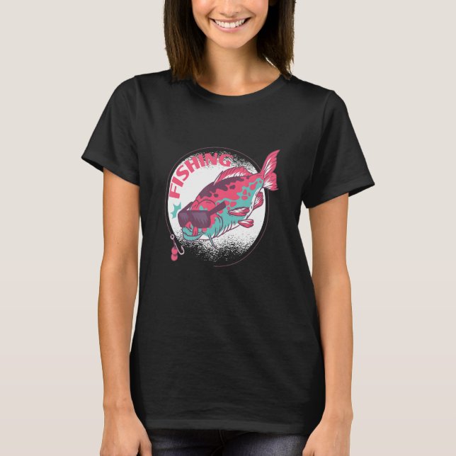 Camiseta Fishing cool carp with sunglasses about to eat on  (Anverso)