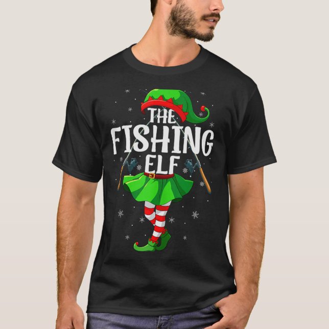 Camiseta Fishing Elf Christmas Girls Women Elf Squad Xmas F (Anverso)