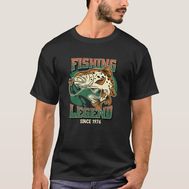 Camiseta Fishing Legend Trout Bass Fisherman Since 1976 The (Anverso)