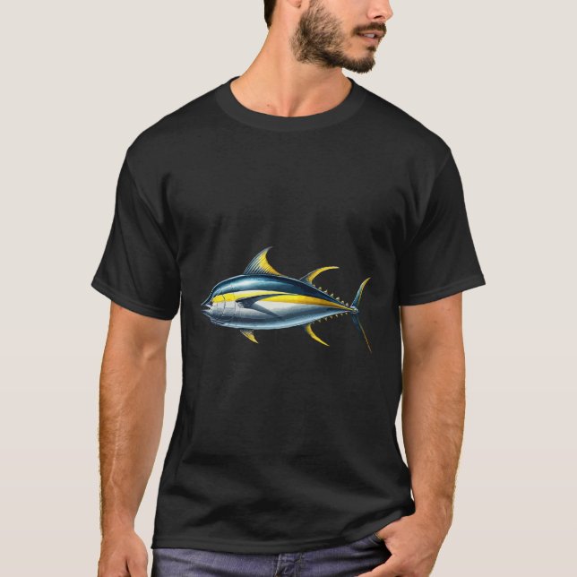 Camiseta Fishing Lover Fish Graphic Design Yellowfin Tuna  (Anverso)