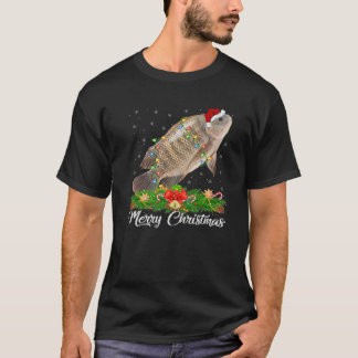 Camiseta Fishing Lover Matching Santa Hat Tilapia Fish Chri