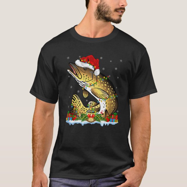 Camiseta Fishing Lover Matching Santa Northern Pike Fish Ch (Anverso)