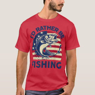Camiseta Fishing Men Women Boys Funny Id Rather Be Fishing