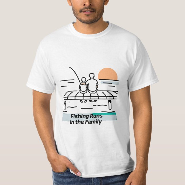 Camiseta Fishing Runs in the Family – Dad & Son (Anverso)