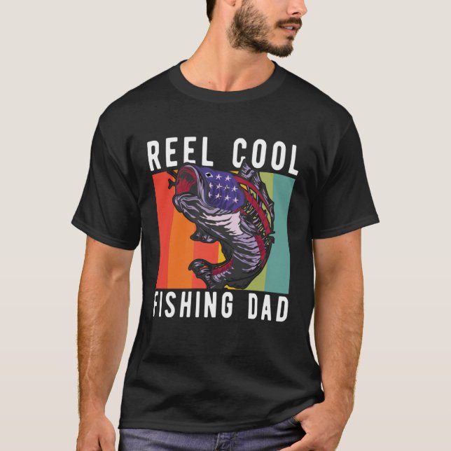 Camiseta Fishing Stuff For Fathers Day Reel Cool Dad Americ (Anverso)