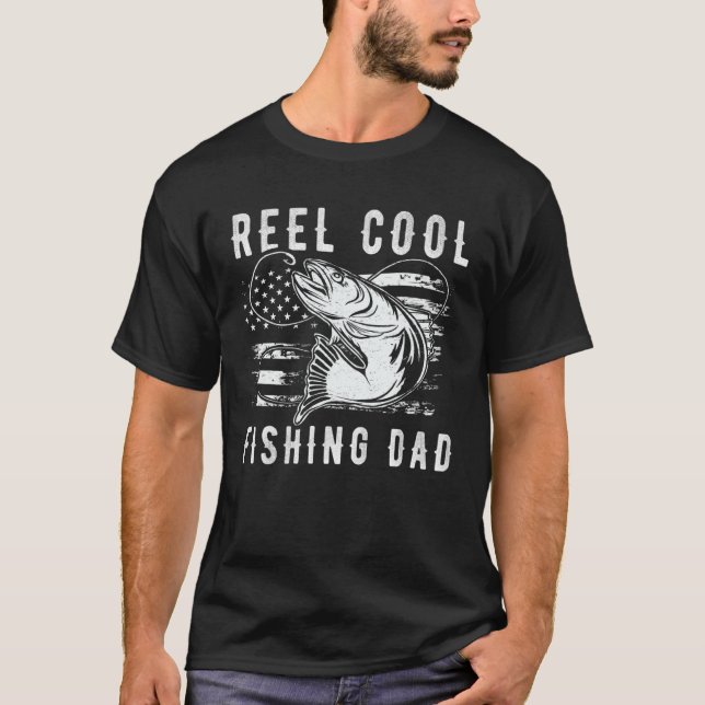 Camiseta Fishing Stuff For Fathers Day Reel Cool Dad Americ (Anverso)