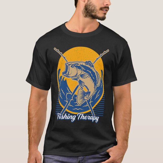 Camiseta Fishing Therapy Happiness Fisherman Positive Fish  (Anverso)