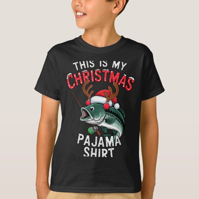 Camiseta Fishing This Is My Christmas Pajama B Fish Santa H (Anverso)
