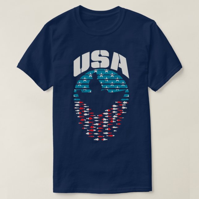 Camiseta Fishman Dad Fishing Day Retro Sunset USA (Diseño del anverso)