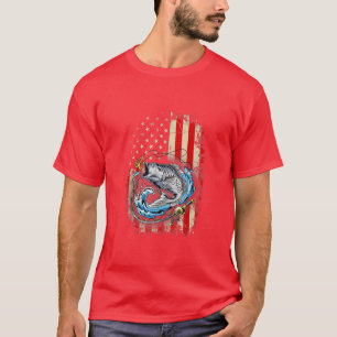 Camiseta Fishman Vintage Usa Bandera De Pesca Estadounidens