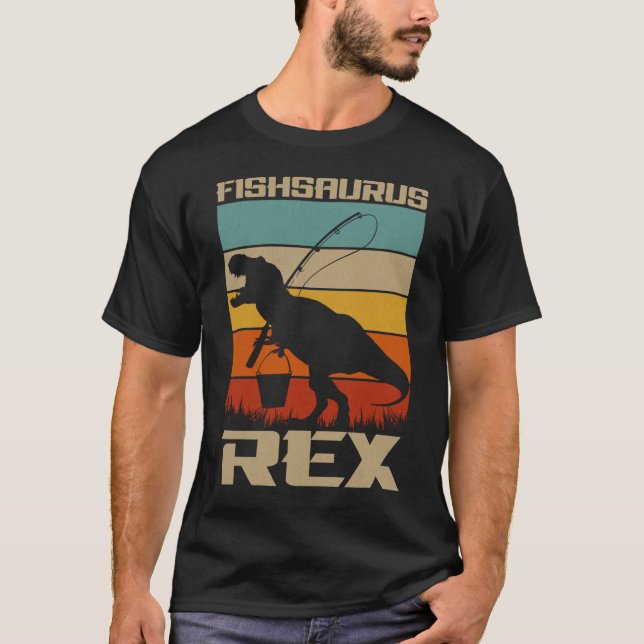Camiseta Fishsaurus Bass Fishing T Rex Dinosaur (Anverso)