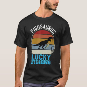 Camiseta Fishsaurus Rex Dinosaur Bass Luck Fishing Tourname