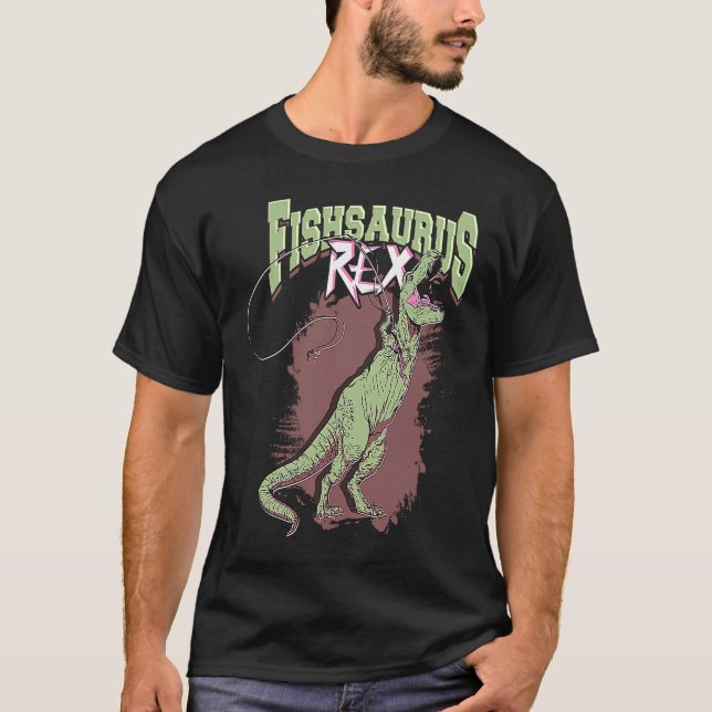 Camiseta Fishsaurus rex u2013 Pesca de truchas Rex (Anverso)