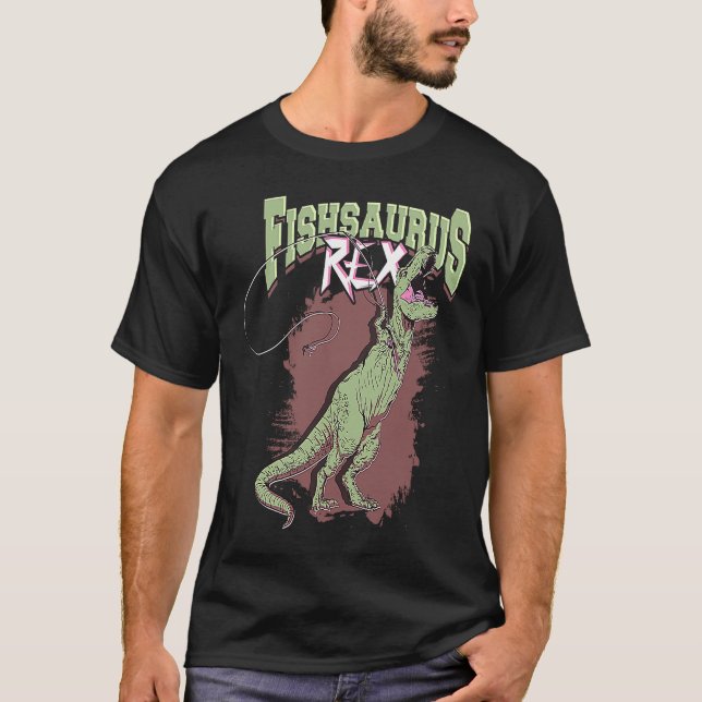 Camiseta Fishsaurus rex u2013 Rex de pesca de trucha (Anverso)