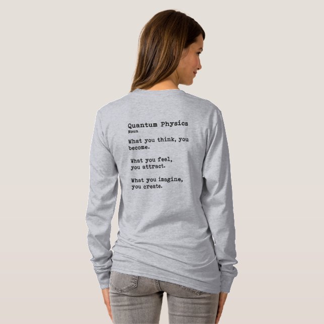 Camiseta Física cuántica: Cuello de la tripulación de manga (Reverso completo)