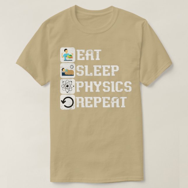 Camiseta Física del sueño de comer Físico de repetición1 (Diseño del anverso)