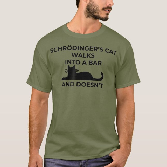 Camiseta FÍSICA divertida de Schrodingers    cat (Anverso)