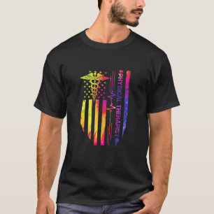 Camiseta Fisioterapeuta Patriótico Bandera EEUU Tie Dye FT