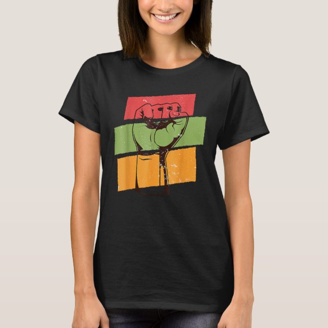 Camiseta Fist Hand Black History Month Afro African Pride M (Anverso)