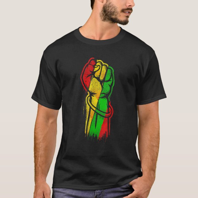 Camiseta Fist Hand Black History Month Afro African Pride M (Anverso)