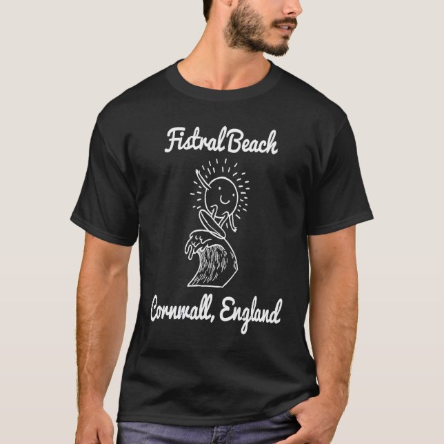 Camiseta Fistral Beach Cornwall England Surf Surfing Souven (Anverso)