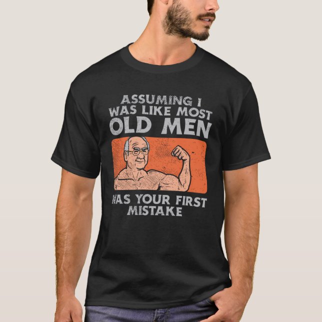 Camiseta Fit Old Man Weightlifting Workout (Anverso)