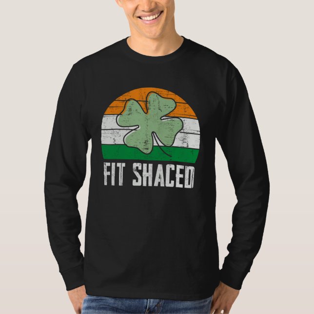 Camiseta Fit Shaced Irish Drinking  Drunk St Patrick s Day  (Anverso)
