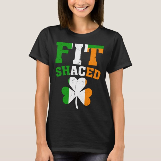 Camiseta Fit Shaced Irish  St Patricks Day Shamrock drinkin (Anverso)