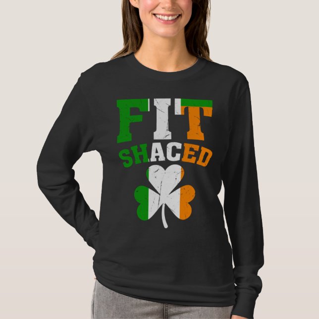 Camiseta Fit Shaced Irish  St Patricks Day Shamrock drinkin (Anverso)