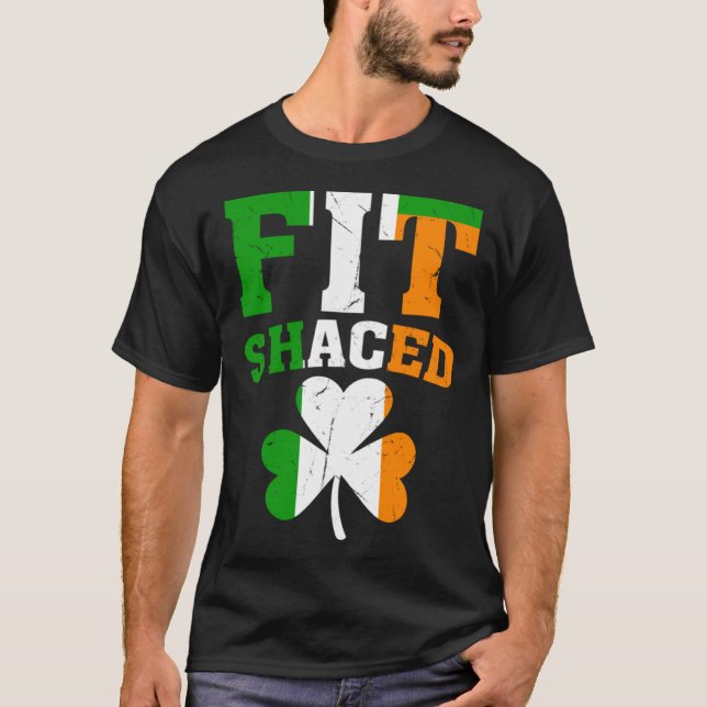 Camiseta Fit Shaced Irish  St Patricks Day Shamrock drinkin (Anverso)