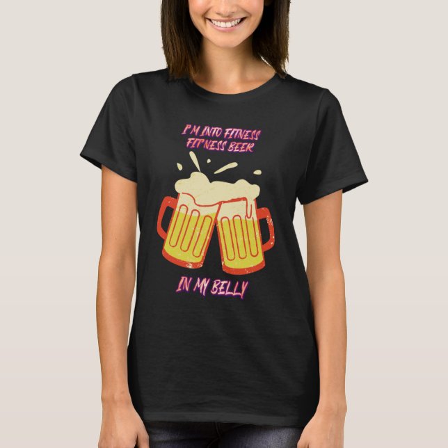 Camiseta Fit'ness Beer In My Belly Gym Cute Joke (Anverso)