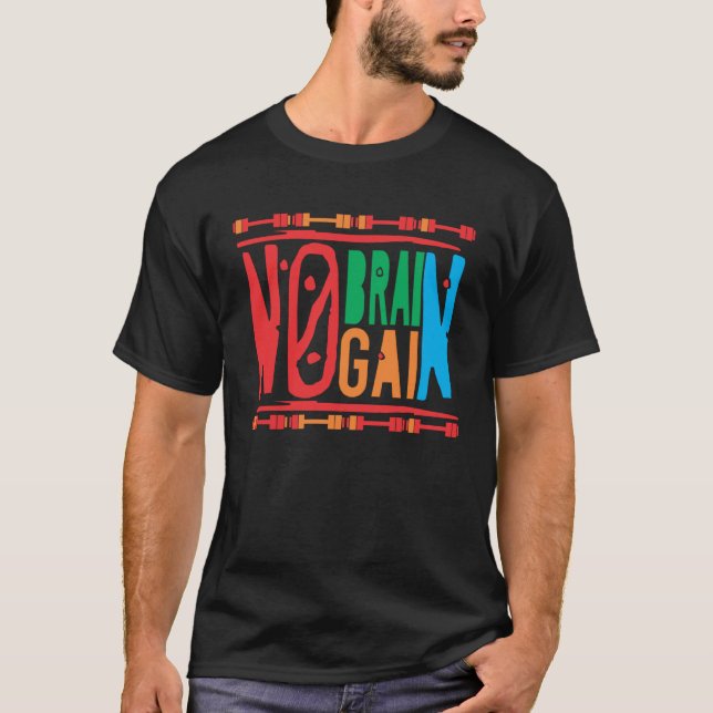 Camiseta Fitness Bodybuilding I No Brain No Gain (Anverso)