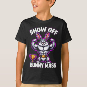 Camiseta Fitness Bunny Bodybuilder Show Off Bunny M Funny R