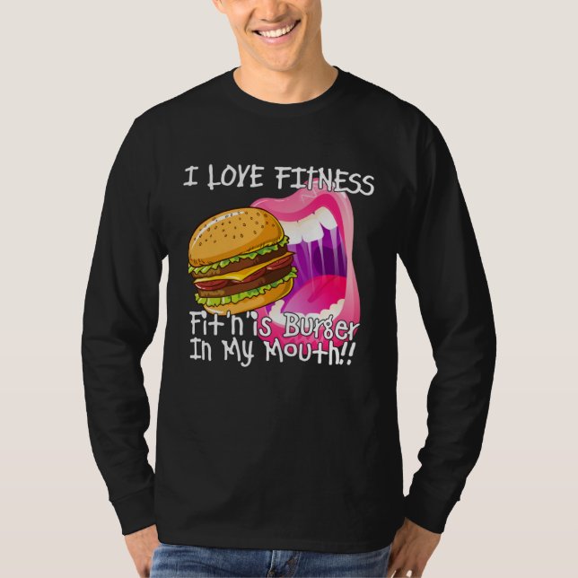 Camiseta Fitness Burger In My Mouth  Gym and Workout (Anverso)