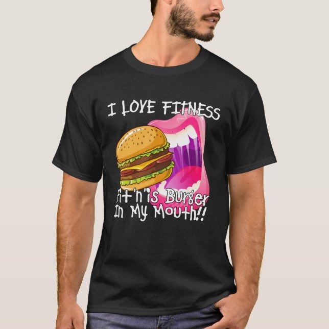 Camiseta Fitness Burger In My Mouth  Gym and Workout (Anverso)